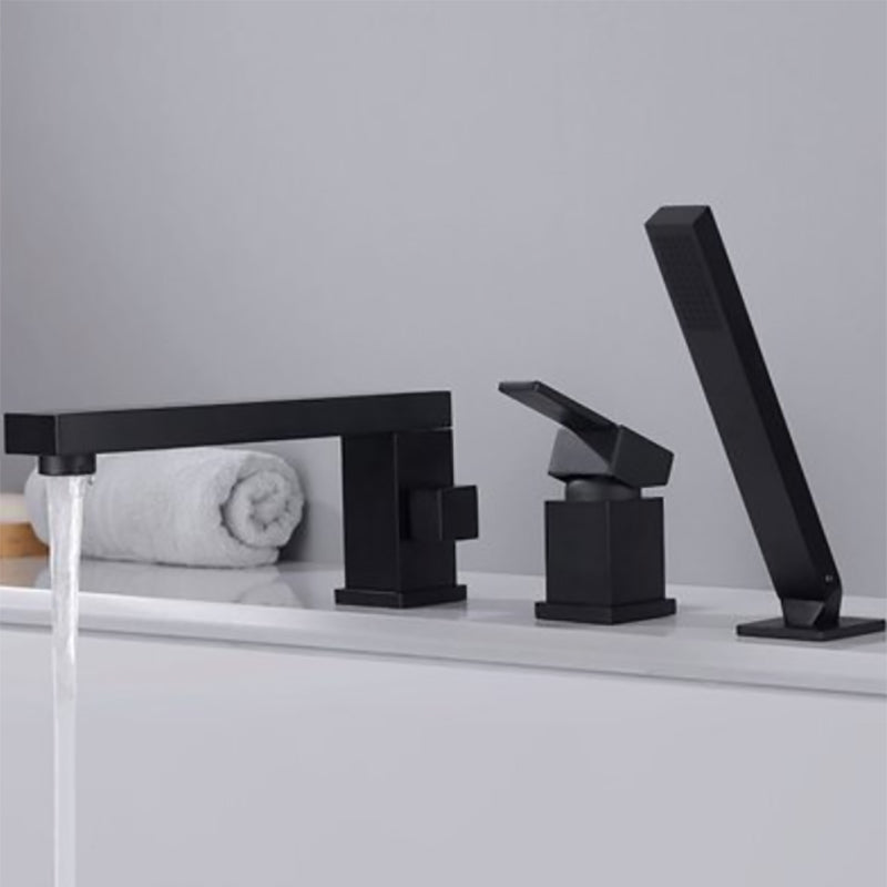 Contemporary Deck Mounted Roman Metal Tub Faucet Low Arc Roman Tub Faucet Set