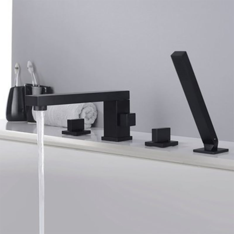 Contemporary Deck Mounted Roman Metal Tub Faucet Low Arc Roman Tub Faucet Set