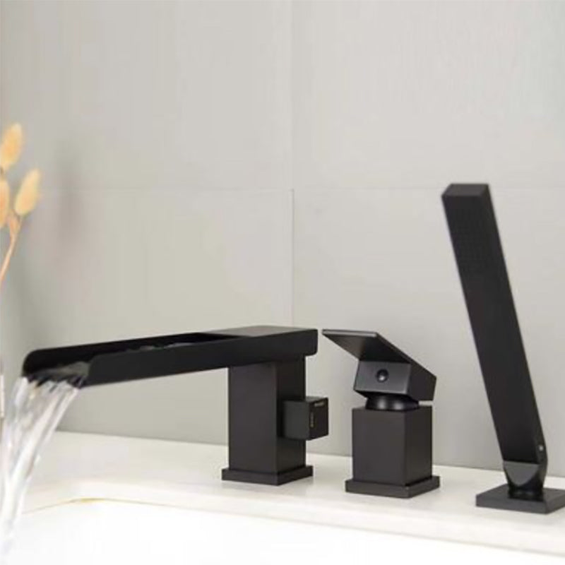 Contemporary Deck Mounted Roman Metal Tub Faucet Low Arc Roman Tub Faucet Set