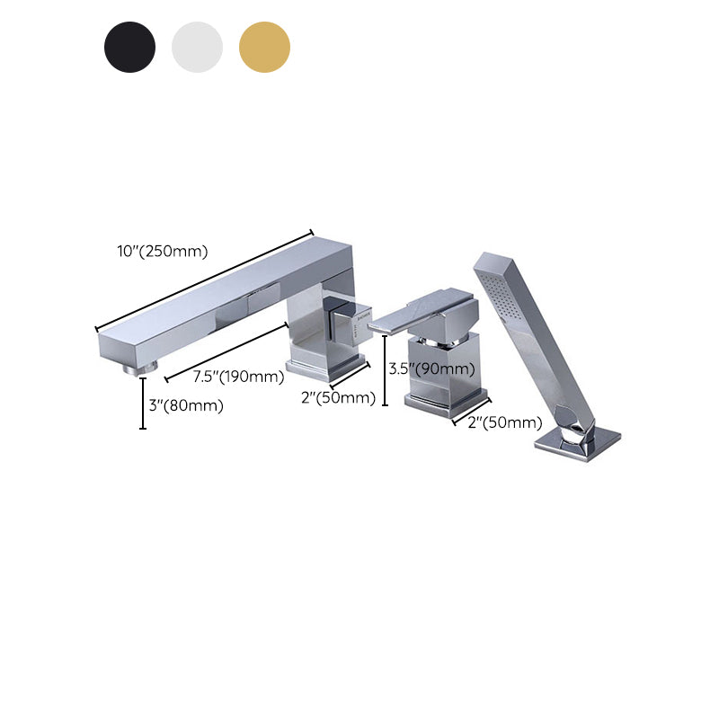 Contemporary Deck Mounted Roman Metal Tub Faucet Low Arc Roman Tub Faucet Set