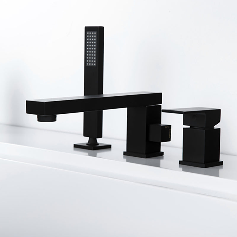 Contemporary Deck Mounted Roman Copper Tub Faucet Low Arc Roman Tub Faucet Set