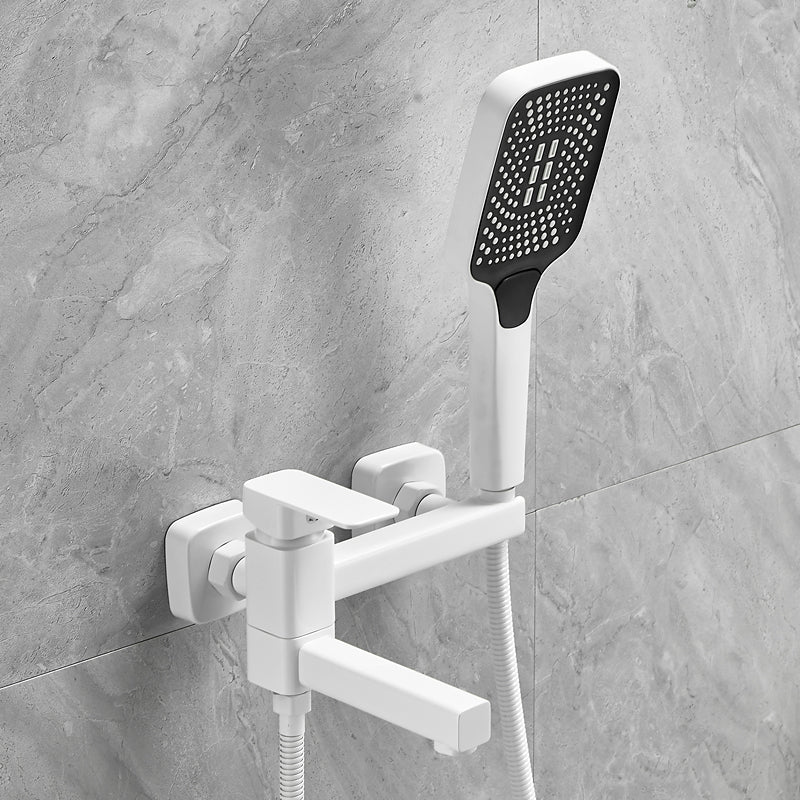 Wall Mounted Metal Tub Filler Low Arc Rotatable Bathroom Faucet