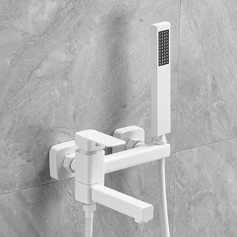 Wall Mounted Metal Tub Filler Low Arc Rotatable Bathroom Faucet