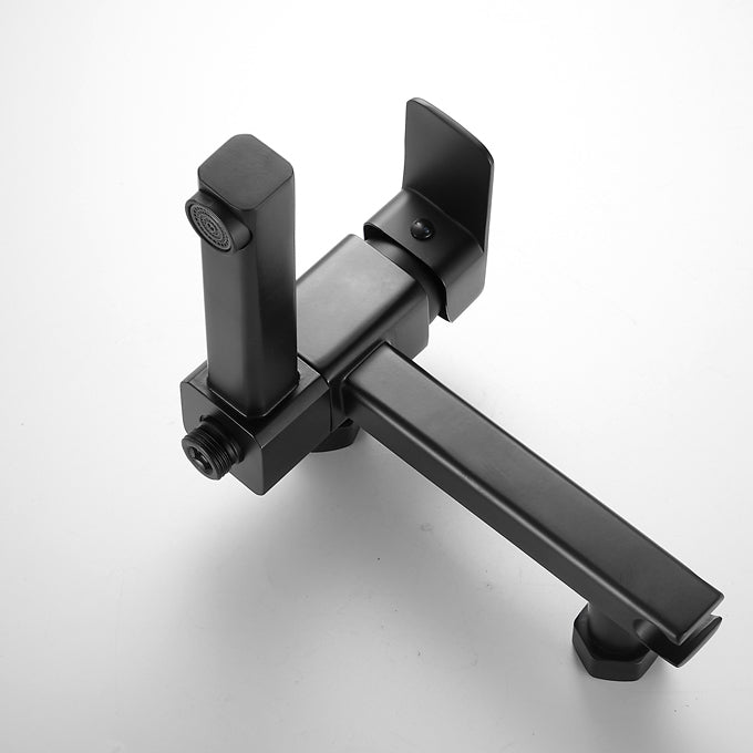 Wall Mounted Metal Tub Filler Low Arc Rotatable Bathroom Faucet