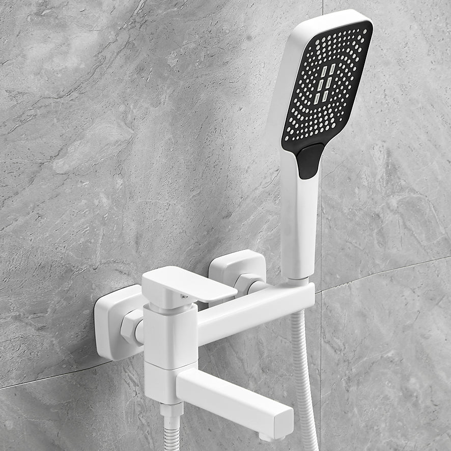 Wall Mounted Metal Tub Filler Low Arc Rotatable Bathroom Faucet
