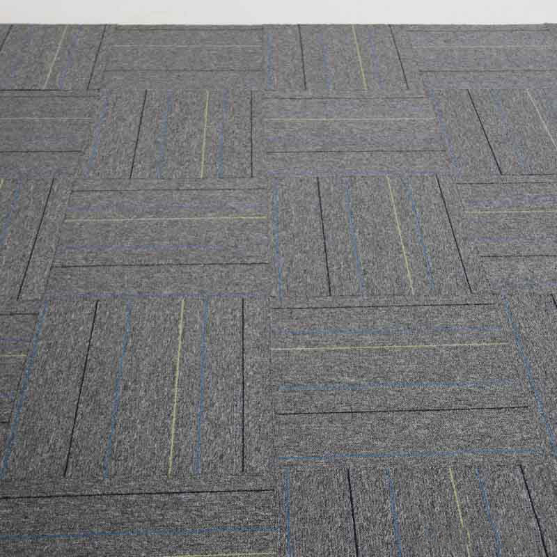 Carpet Tile Non-Skid Fade Resistant Geometry Loose Lay Carpet Tiles Living Room