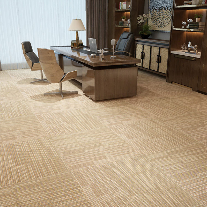 Carpet Tile Non-Skid Fade Resistant Striped Loose Lay Carpet Tiles Living Room