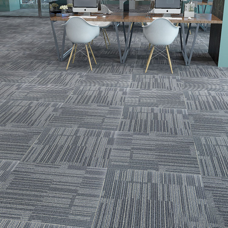 Carpet Tile Non-Skid Fade Resistant Striped Loose Lay Carpet Tiles Living Room