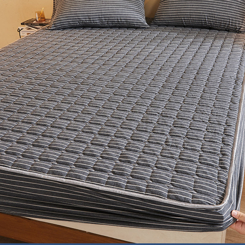 Green Cotton Sheet Set Check Pattern Tear Resistant Bed Sheet