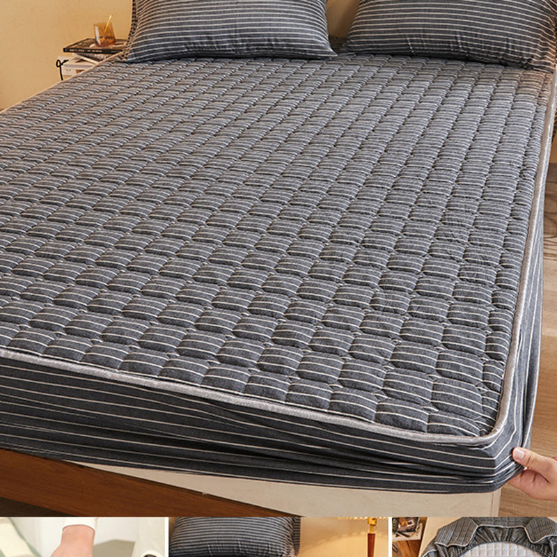 Green Cotton Sheet Set Check Pattern Tear Resistant Bed Sheet