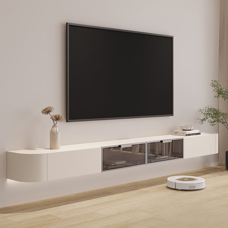 Contemporary Media Console Wall-mounted TV Stand Console with Drawers