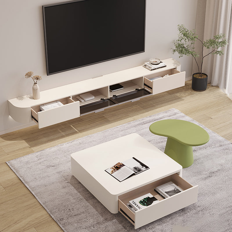 Contemporary Media Console Wall-mounted TV Stand Console with Drawers