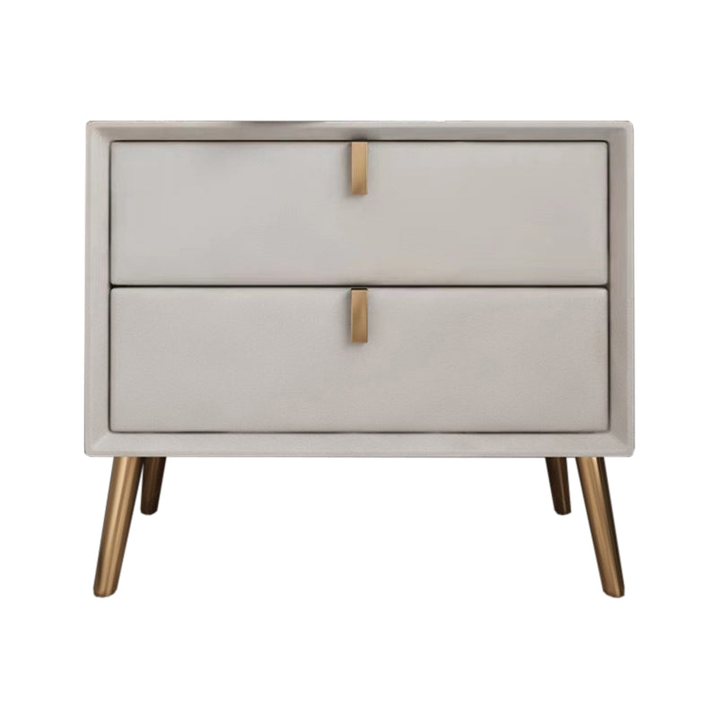 Solid Wood Bedside Cabinet Modern Accent Table Nightstand with 2 Drawers