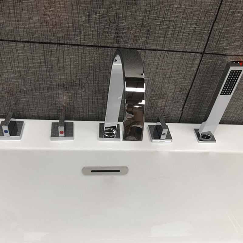 Modern Style Freestanding Bath Tub Stone Bathtub with Overflow Trim