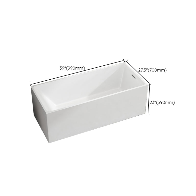 Modern Style Freestanding Bath Tub Stone Bathtub with Overflow Trim