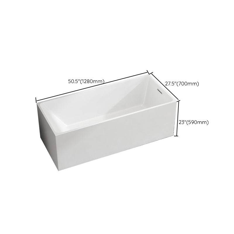 Modern Style Freestanding Bath Tub Stone Bathtub with Overflow Trim