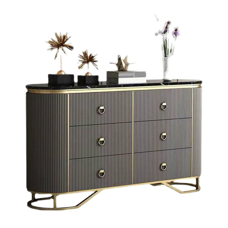 15.6-inch Width Classic Glam Storage Chest Stone Dresser with 6 Drawers