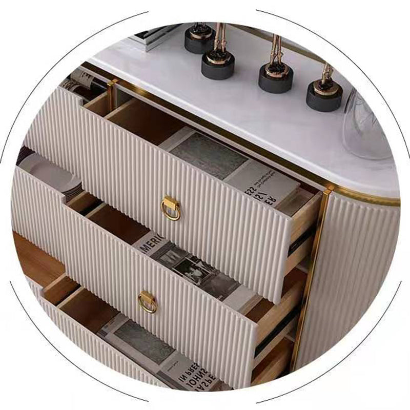 15.6-inch Width Classic Glam Storage Chest Stone Dresser with 6 Drawers