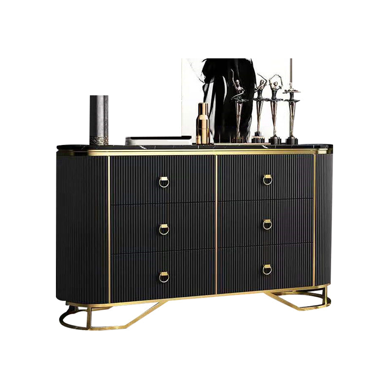 15.6-inch Width Classic Glam Storage Chest Stone Dresser with 6 Drawers