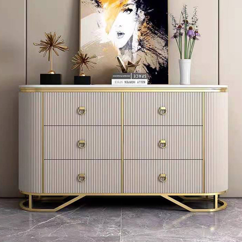 15.6-inch Width Classic Glam Storage Chest Stone Dresser with 6 Drawers