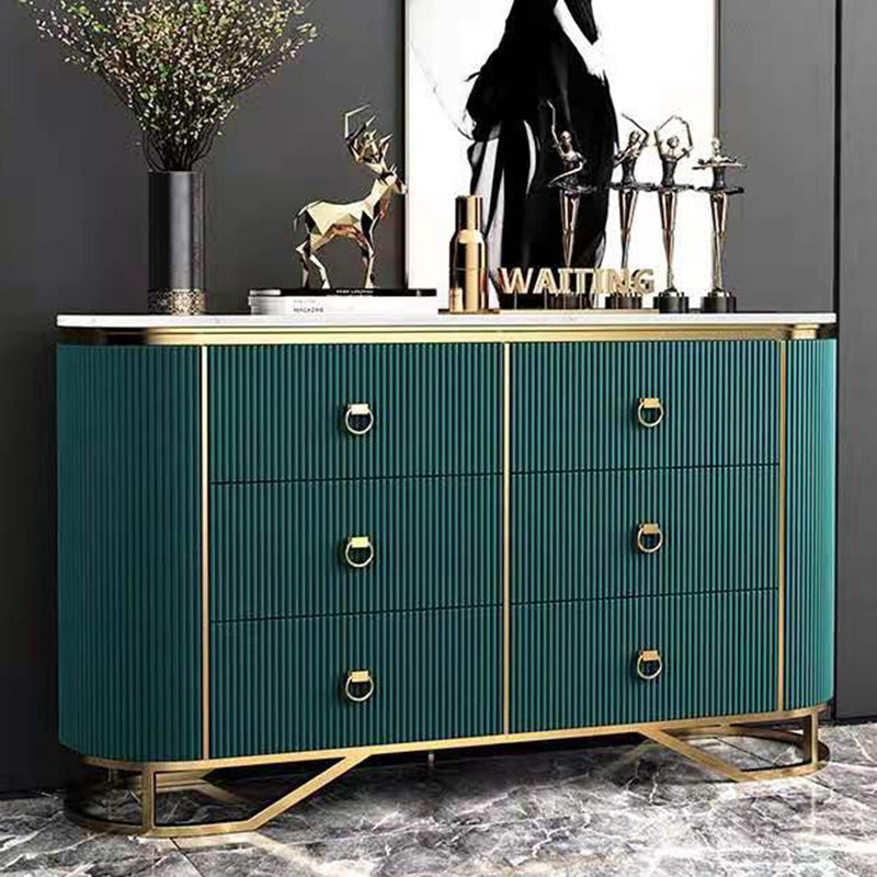 15.6-inch Width Classic Glam Storage Chest Stone Dresser with 6 Drawers