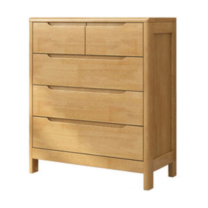 Ultra-Modern Rubberwood Double Dresser Horizontal Storage Chest Dresser for Bedroom