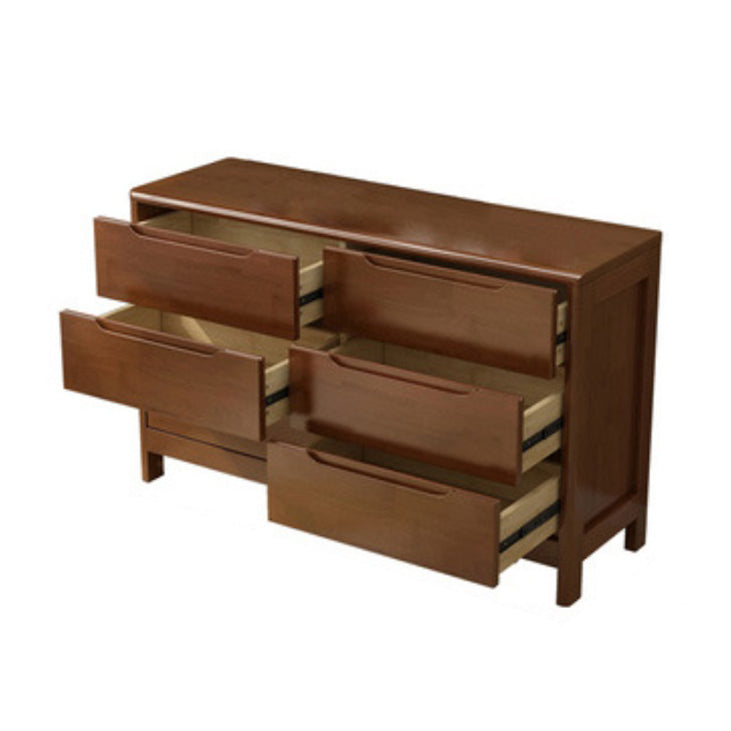Ultra-Modern Rubberwood Double Dresser Horizontal Storage Chest Dresser for Bedroom