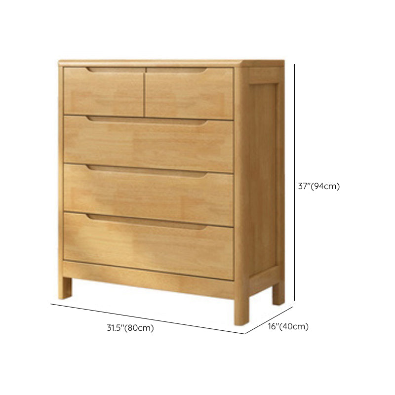 Ultra-Modern Rubberwood Double Dresser Horizontal Storage Chest Dresser for Bedroom