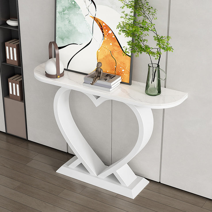 Glam Stone Console Table Scratch Resistant Accent Table for Hall