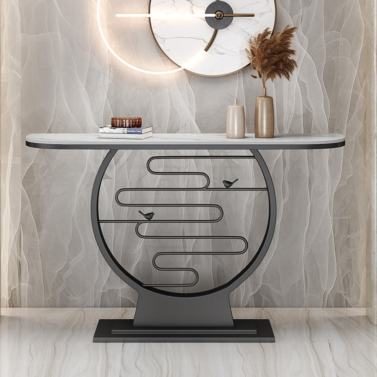 31.5" Tall Stone Console Table Modern Stain Resistant End Table for Hall