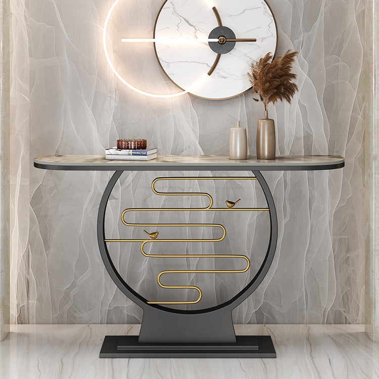 31.5" Tall Stone Console Table Modern Stain Resistant End Table for Hall