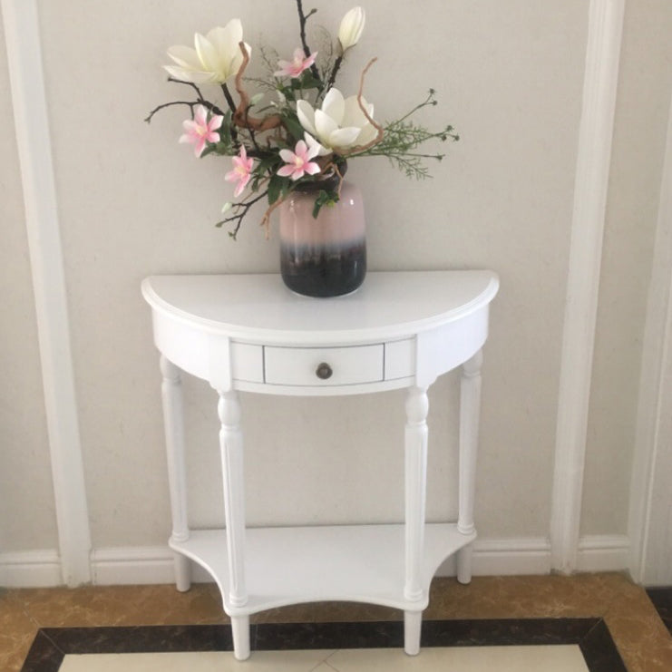 Victorian Wood Console Table Half Moon Console Sofa Table for Hall