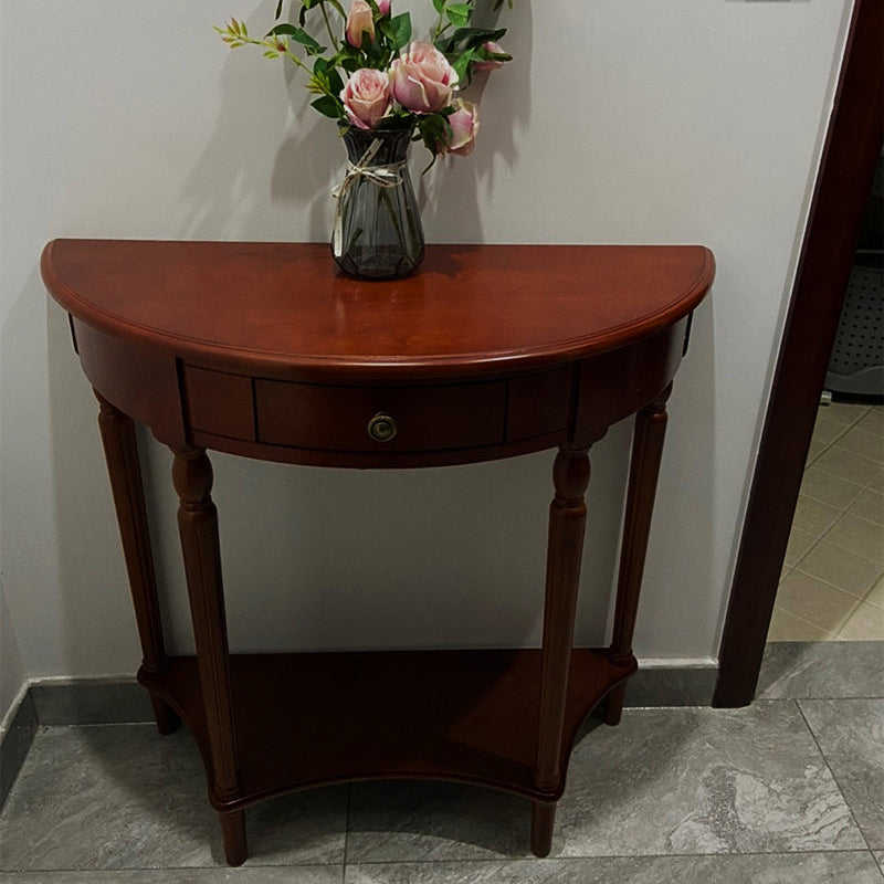 Victorian Wood Console Table Half Moon Console Sofa Table for Hall