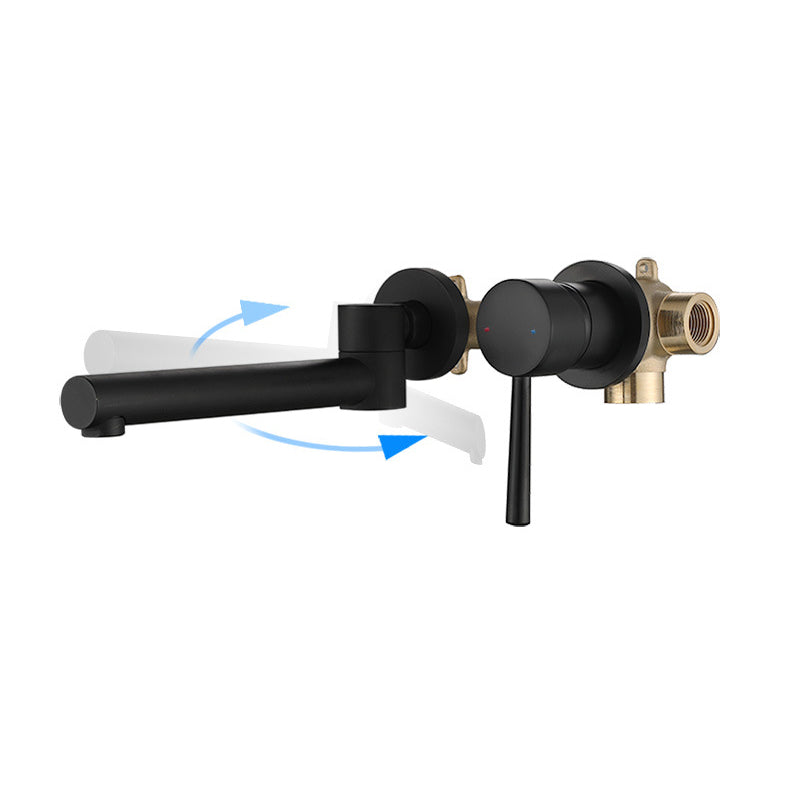 Industrial Wall Mounted Bathroom Faucet 2 Hole Swivel Spout Vessel Faucet