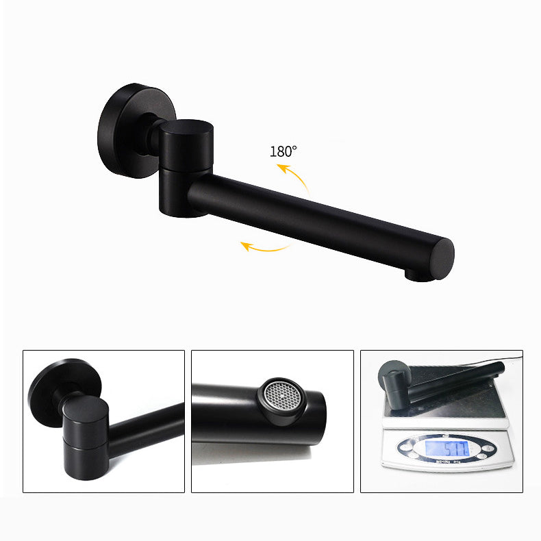 Industrial Wall Mounted Bathroom Faucet 2 Hole Swivel Spout Vessel Faucet