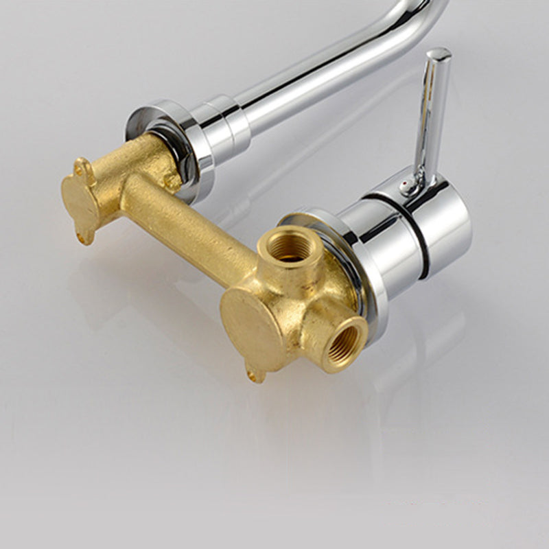 Industrial Wall Mounted Bathroom Faucet 2 Hole Swivel Spout Vessel Faucet