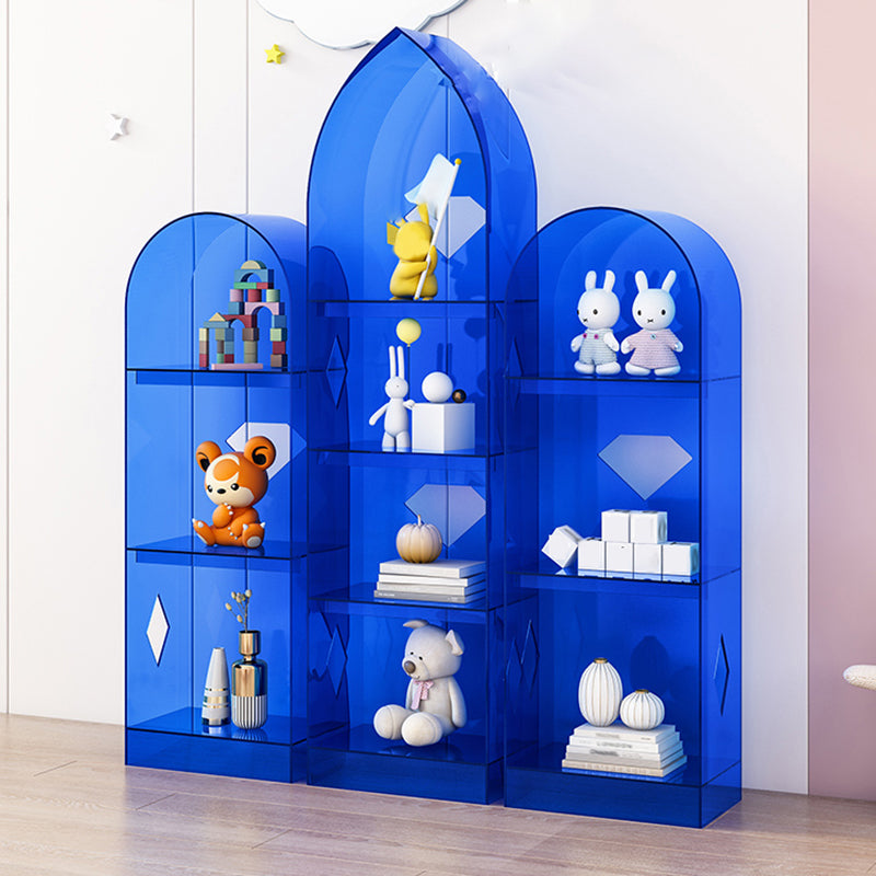 Acrylic Closed Back Bookshelf Standard Glam Bookcase with Shelves