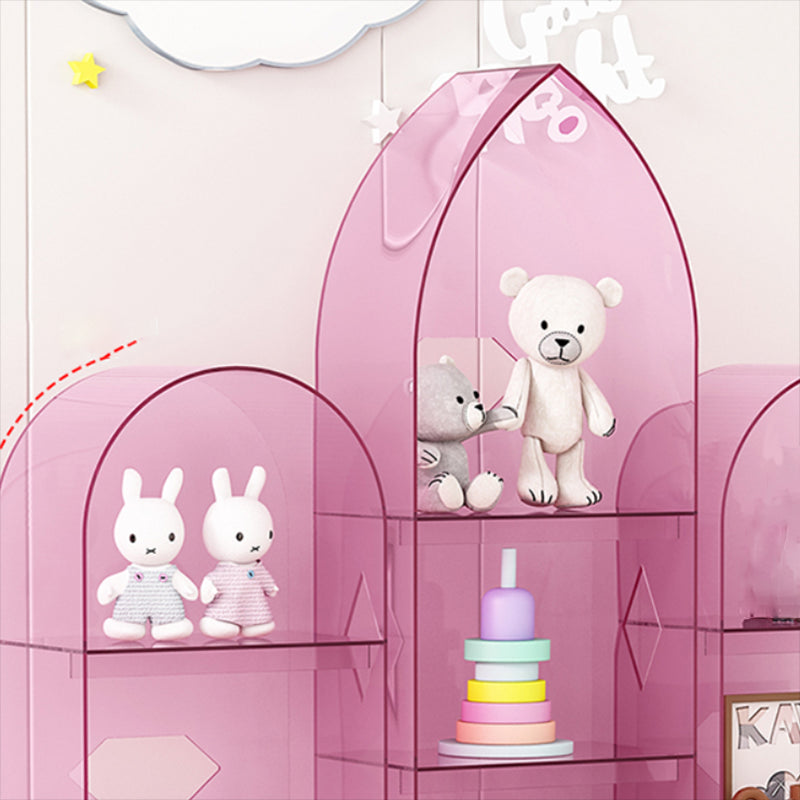 Acrylic Closed Back Bookshelf Standard Glam Bookcase with Shelves