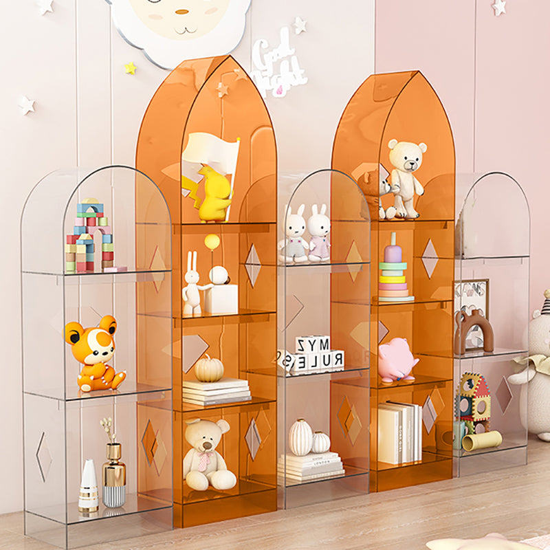 Acrylic Closed Back Bookshelf Standard Glam Bookcase with Shelves