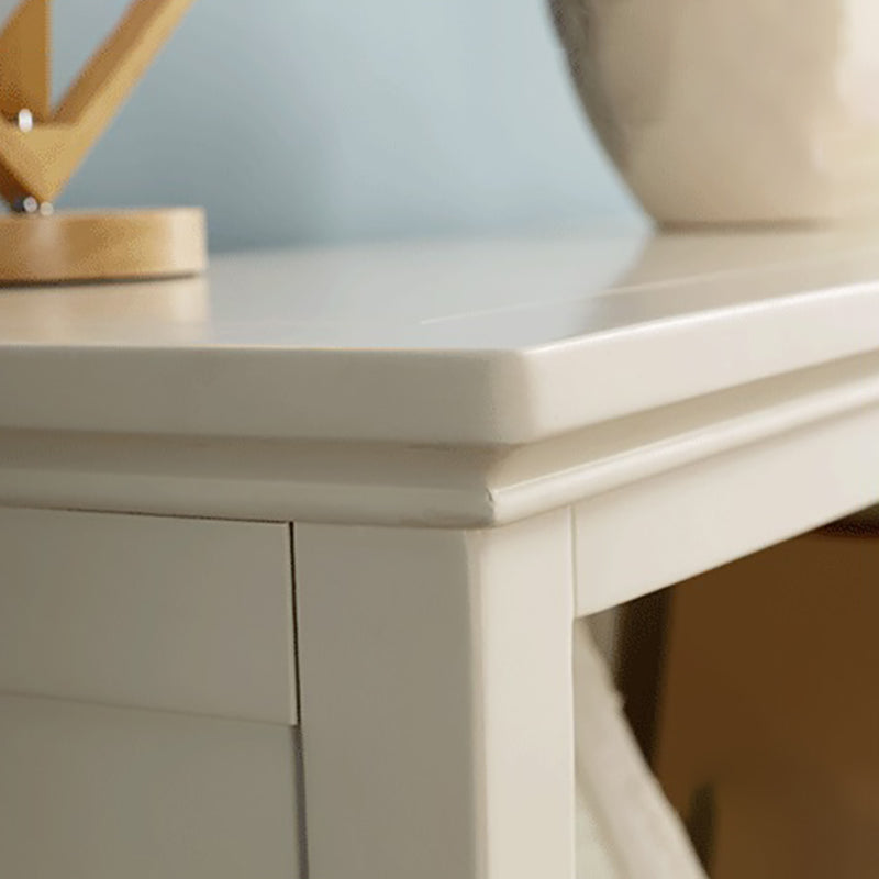 Modern Style Closed Back Book Shelf Standard Wooden Bookcase in White