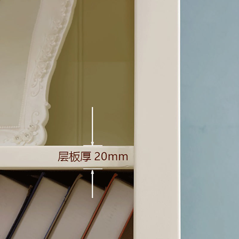Modern Style Closed Back Book Shelf Standard Wooden Bookcase in White