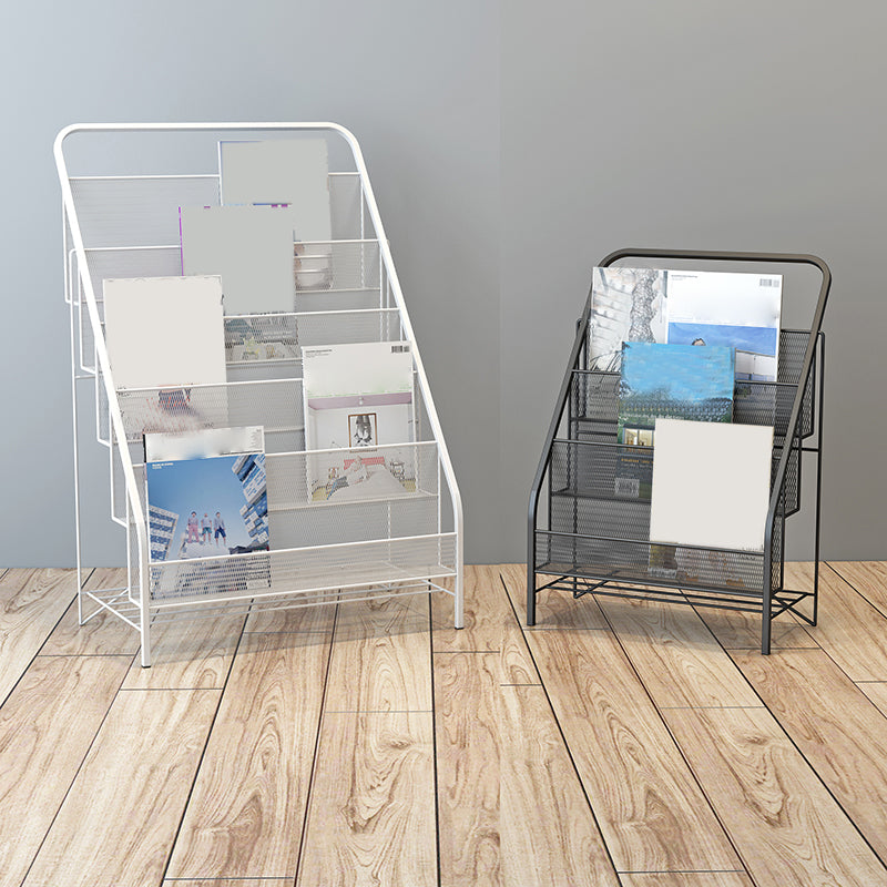 Standard Closed Back Bookshelf Metal Contemporary Bookcase with Shelves