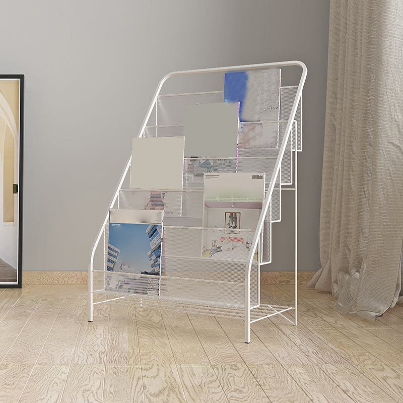 Standard Closed Back Bookshelf Metal Contemporary Bookcase with Shelves