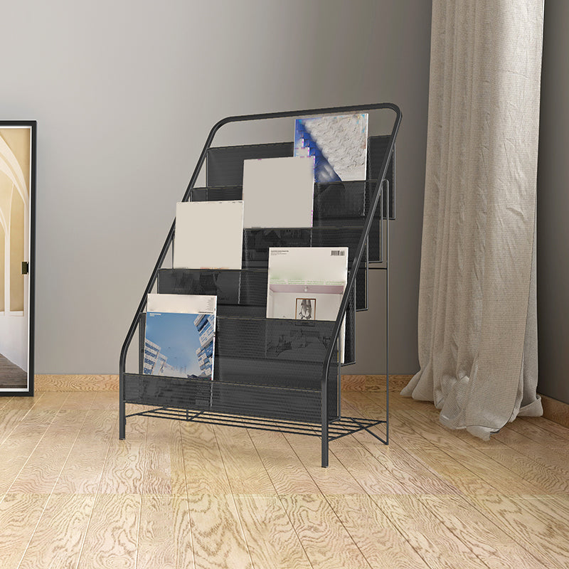 Standard Closed Back Bookshelf Metal Contemporary Bookcase with Shelves