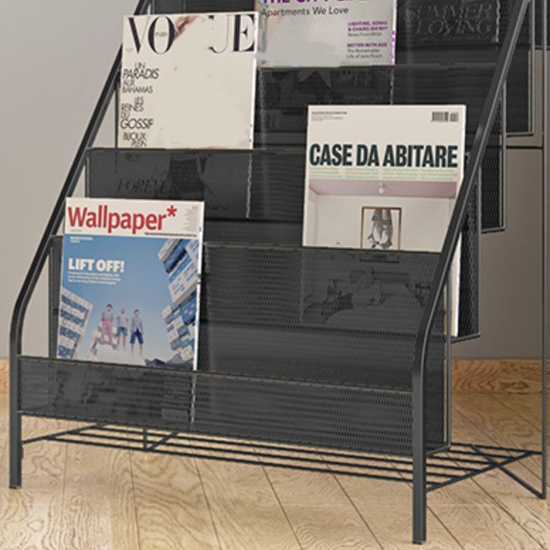 Standard Closed Back Bookshelf Metal Contemporary Bookcase with Shelves