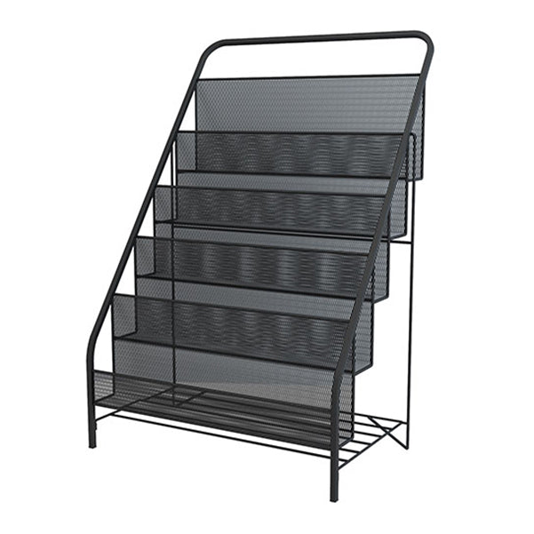 Standard Closed Back Bookshelf Metal Contemporary Bookcase with Shelves