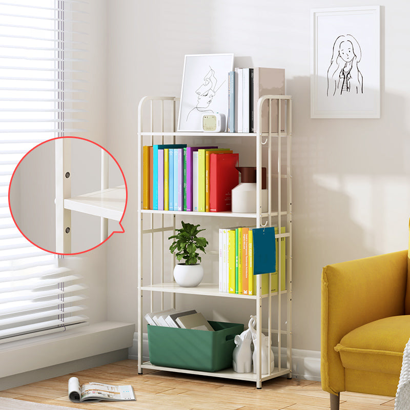 Contemporary Metal Bookcase Standard Closed Back Bookshelf with Shelves