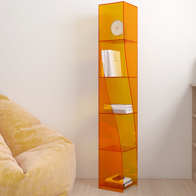 Modern Style Closed Back Bookshelf Vertical Acrylic Bookcase