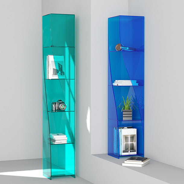Modern Style Closed Back Bookshelf Vertical Acrylic Bookcase
