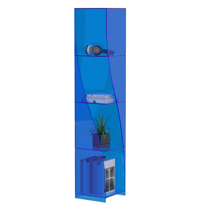 Modern Style Closed Back Bookshelf Vertical Acrylic Bookcase